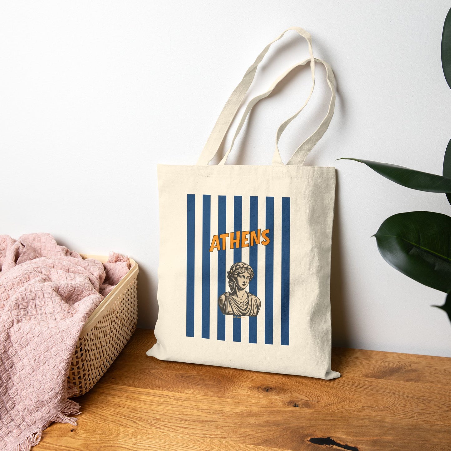 Cotton Canvas Tote ATHENS Goddess - Global Nomad Edition