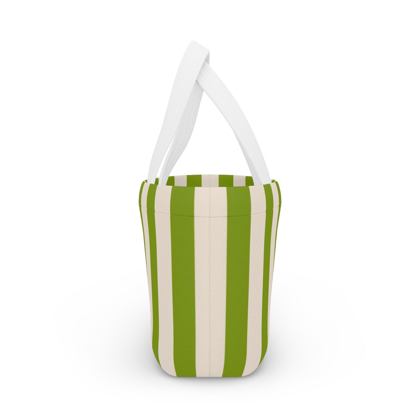 Striped "Le Lunch" Insulated Lunch Bag, GREEN |  Preppy Picnic Tote