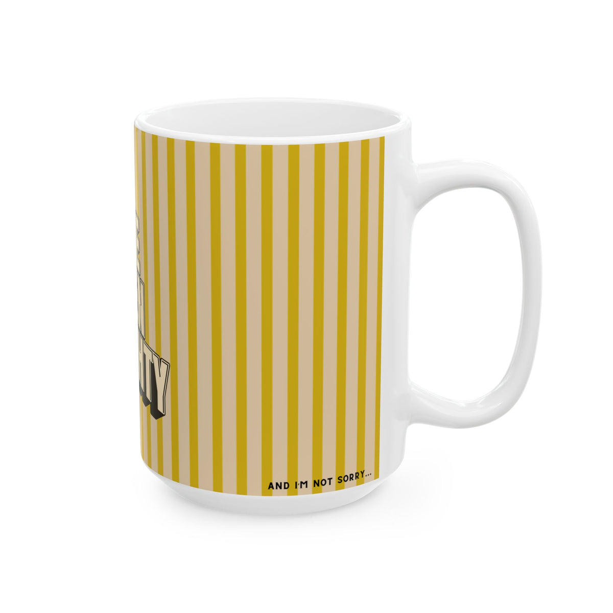 "I’ve Been Naughty" Retro Stripe Ceramic Mug — Funny Holiday Coffee Cup (11oz & 15oz)
