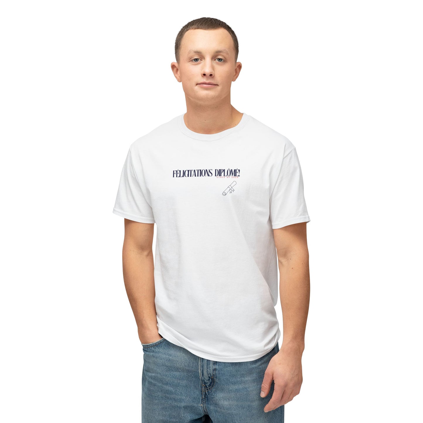 Félicitations diplômé! Graduation Shirt, Class of 2024 | NAVY Unisex