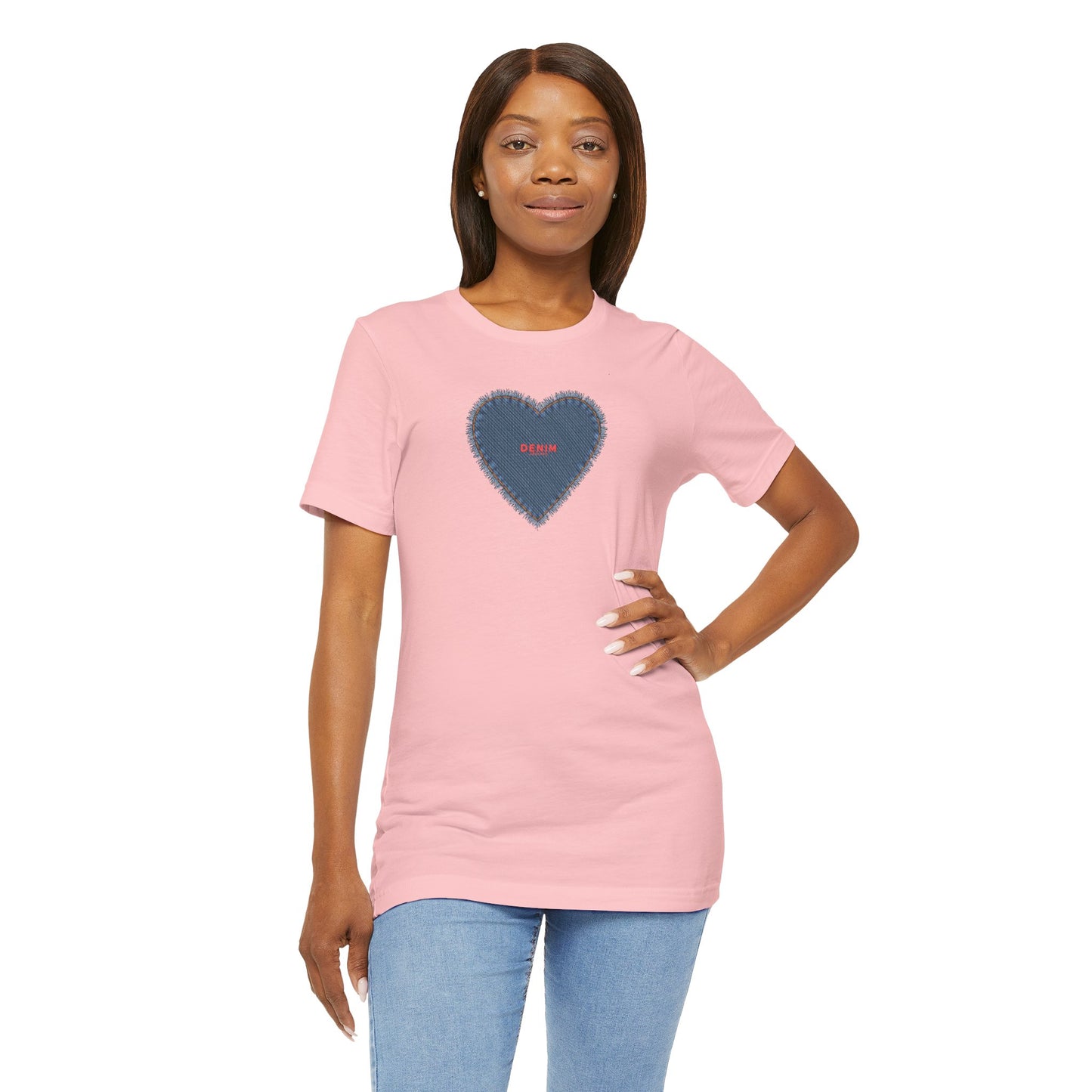 DENIM Heart Ladies Tshirt,  Jean Lover Shirt