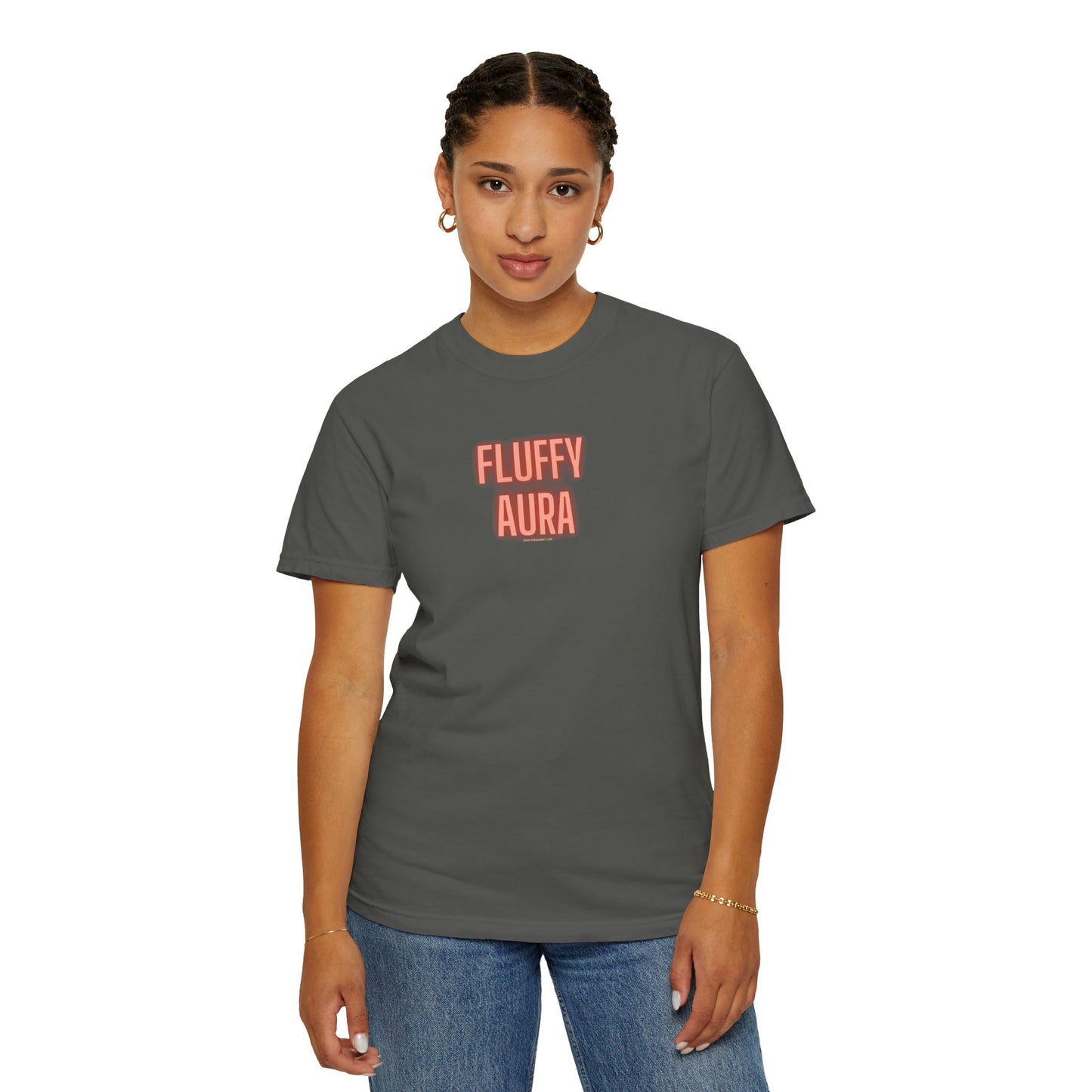 Fluffy Aura, High-Frequency Life Garment-Dyed T-shirt, Yoga Wear