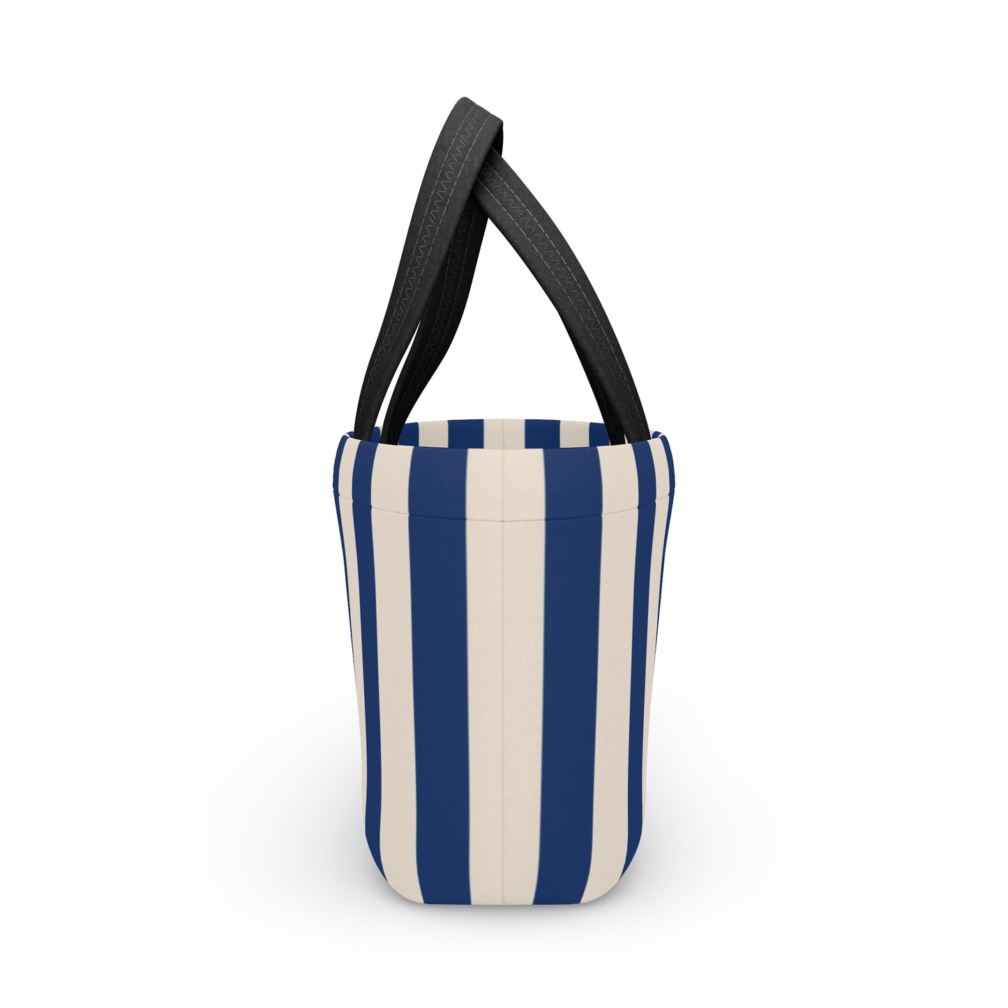 Striped "Le Lunch" Insulated Lunch Bag, BLUE | Picnic Tote