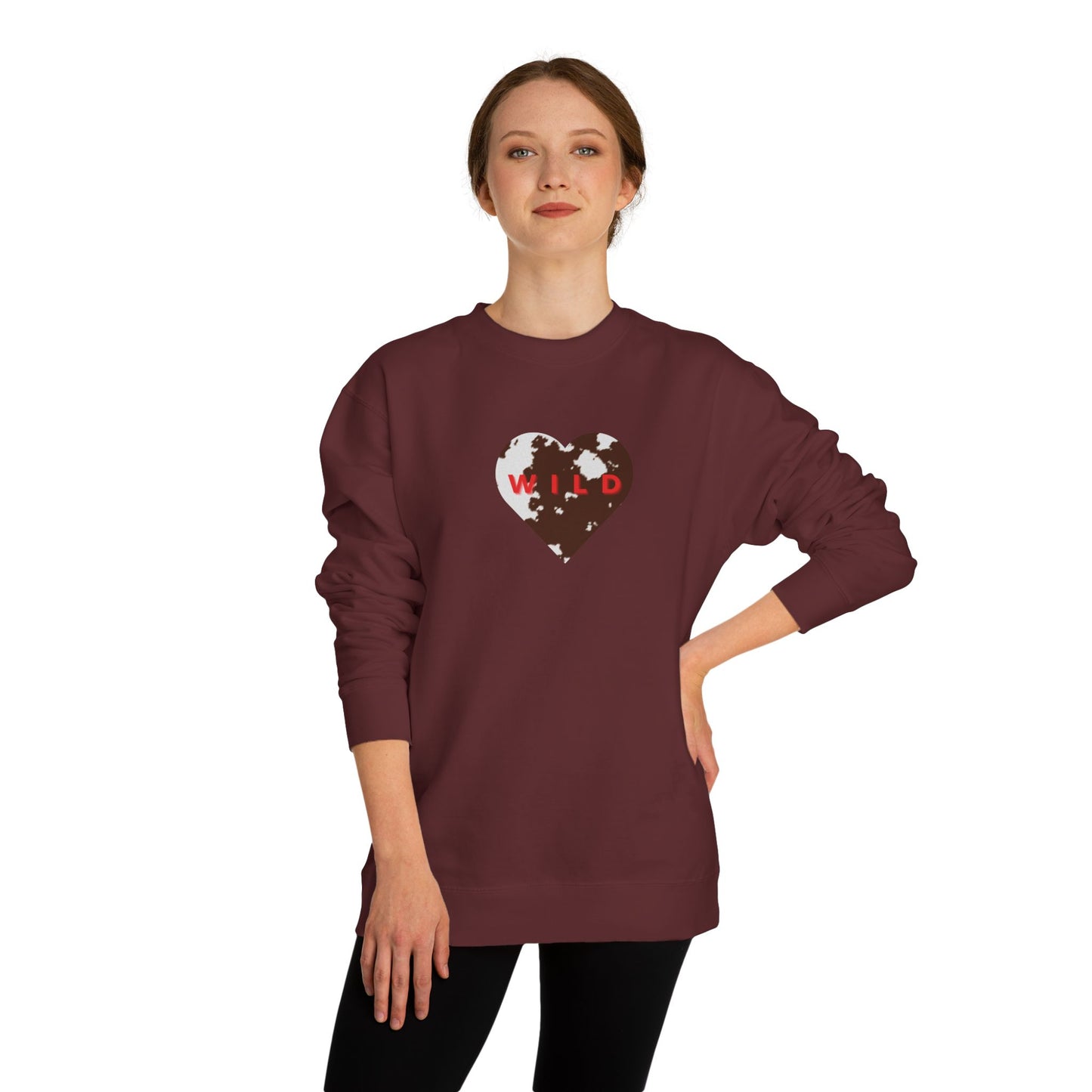 WILD Cowhide Heart Sweatshirt