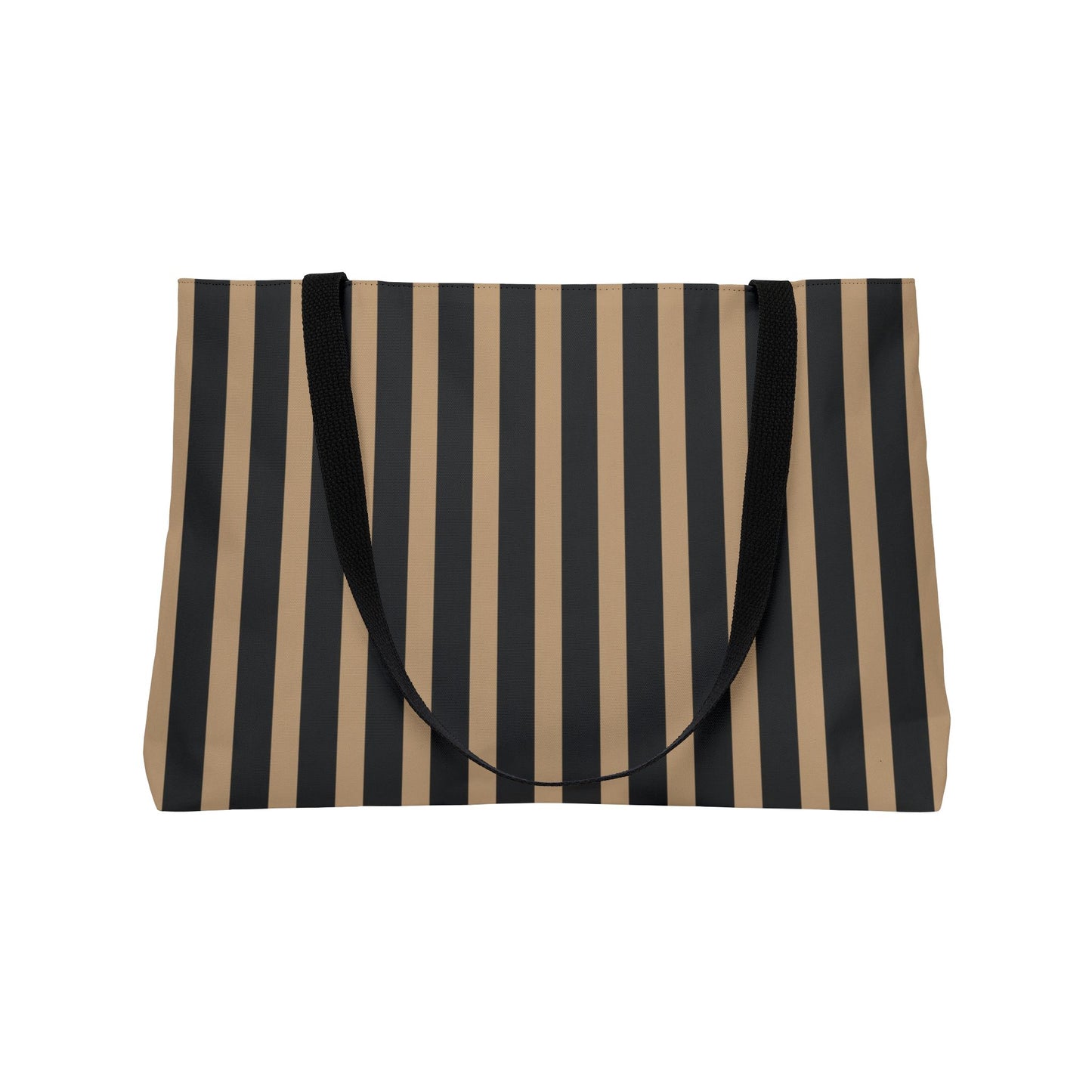 Grey Tan Stripped ABRACADABRA Oversized Tote Bag, Stylish Carryall