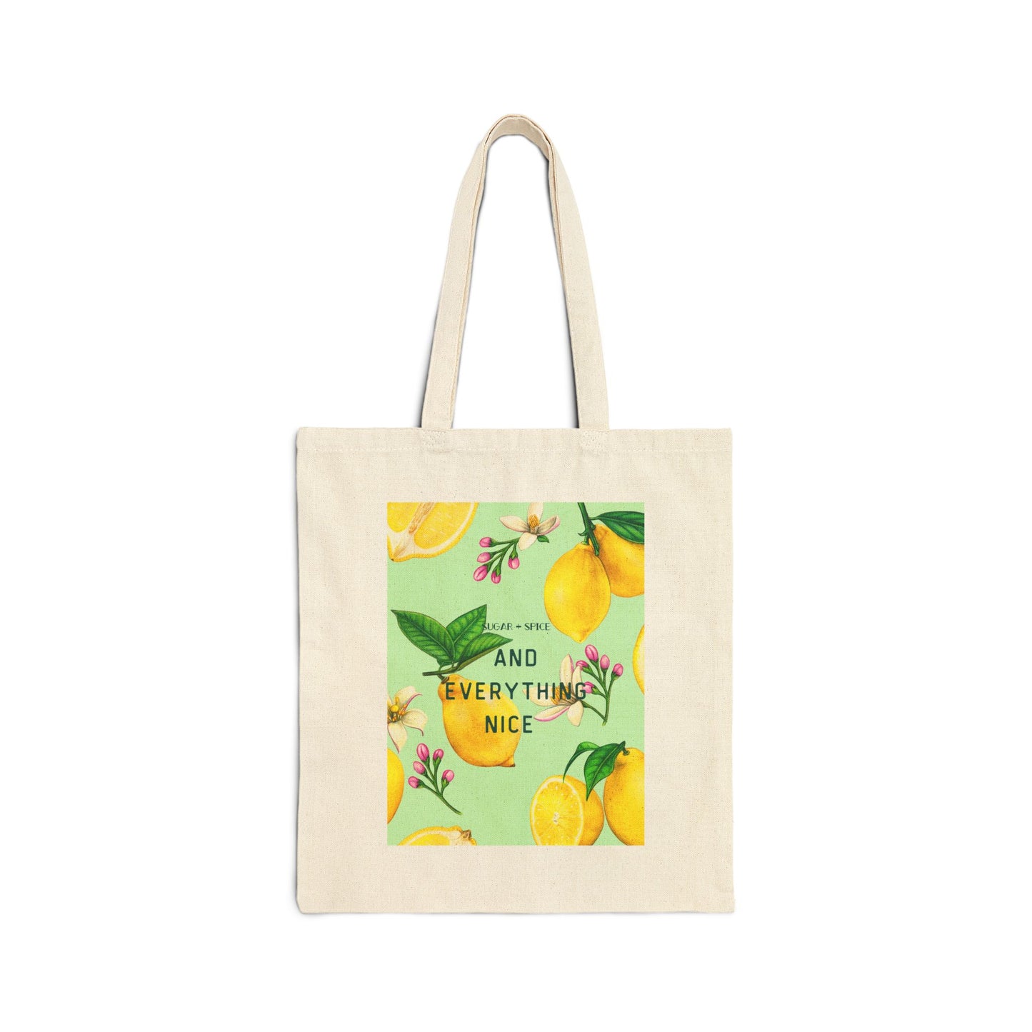 And Everything Nice Girly Canvas Tote Bag, Lemons