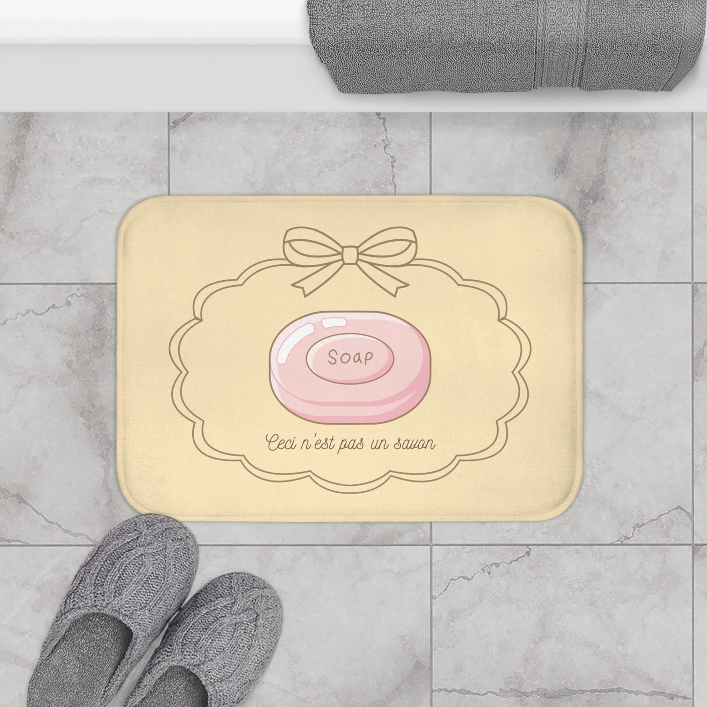 René Magritte 'Ceci n'est pas un savon' Bath Mat