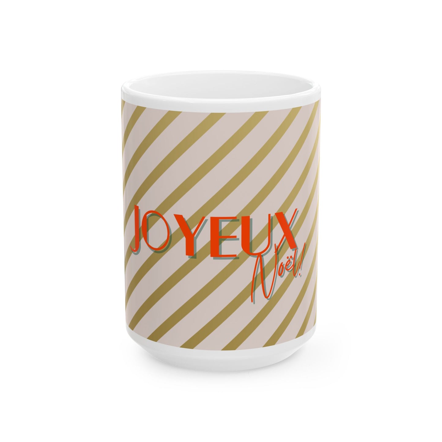 Festive "Joyeux Noel" Christmas Cup, French Preppy