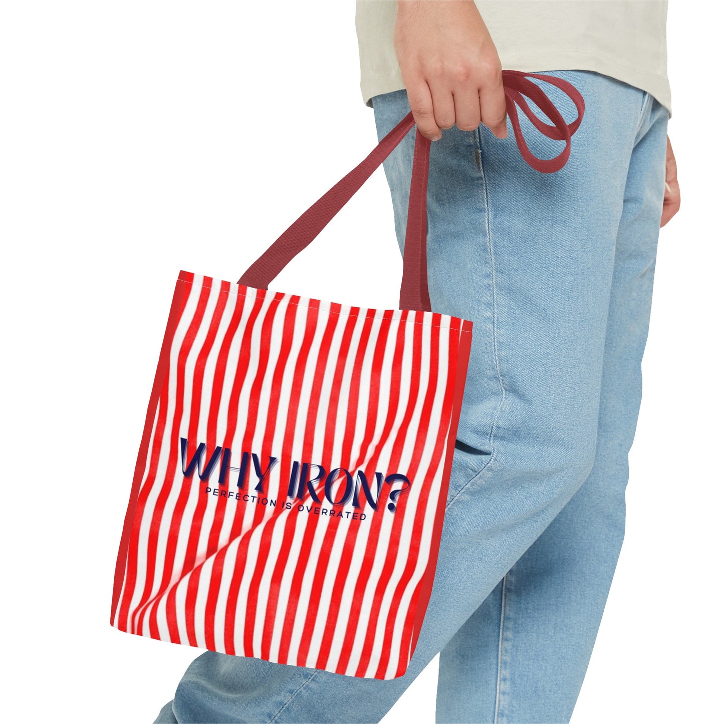 Humourous Preppy Tote Bag - "Why Iron" Bag