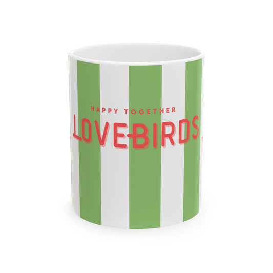 Preppy Mug - LOVEBIRDS - Happy Together, GREEN