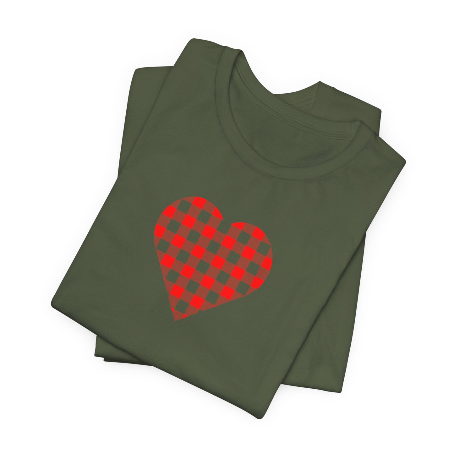 Red Gingham Heart Ladies Tee