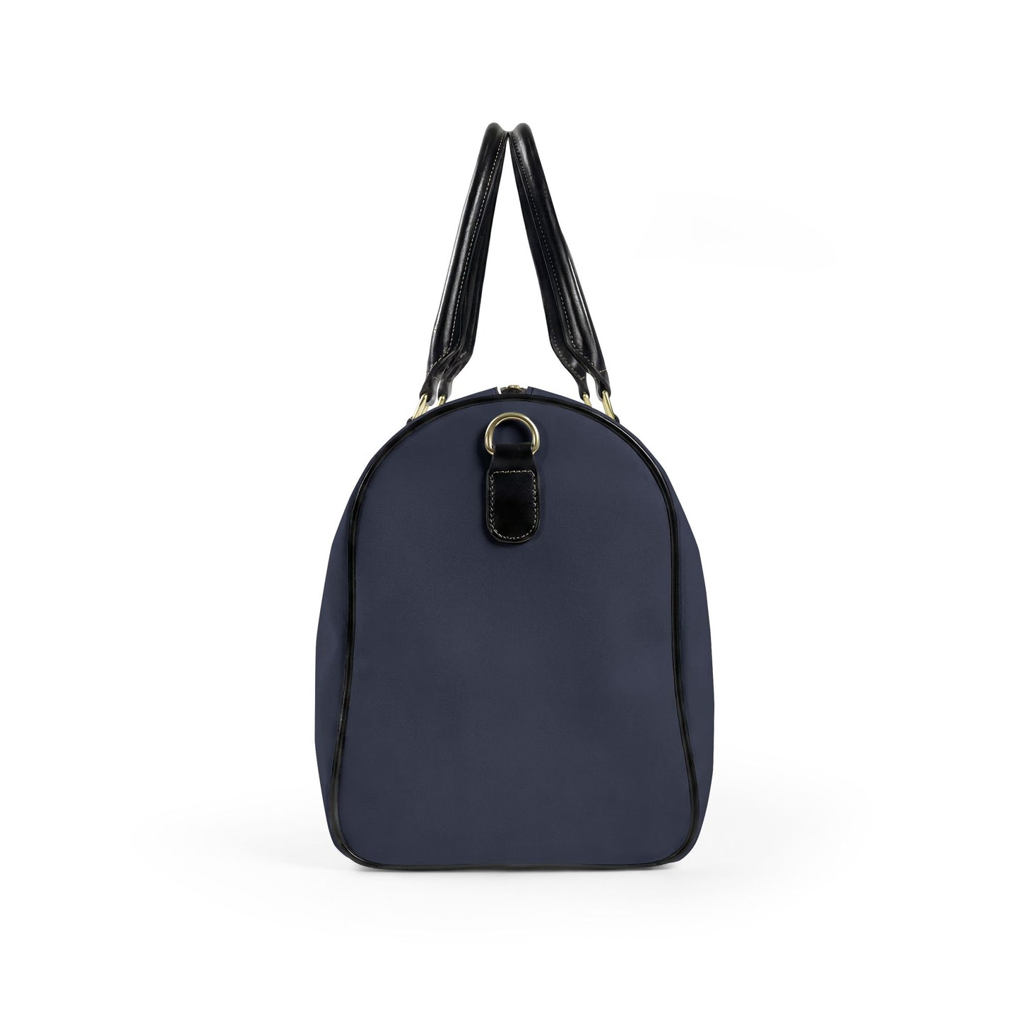 French Travel Bag, Libertè — Navy & Red Striped Faux Leather Duffle