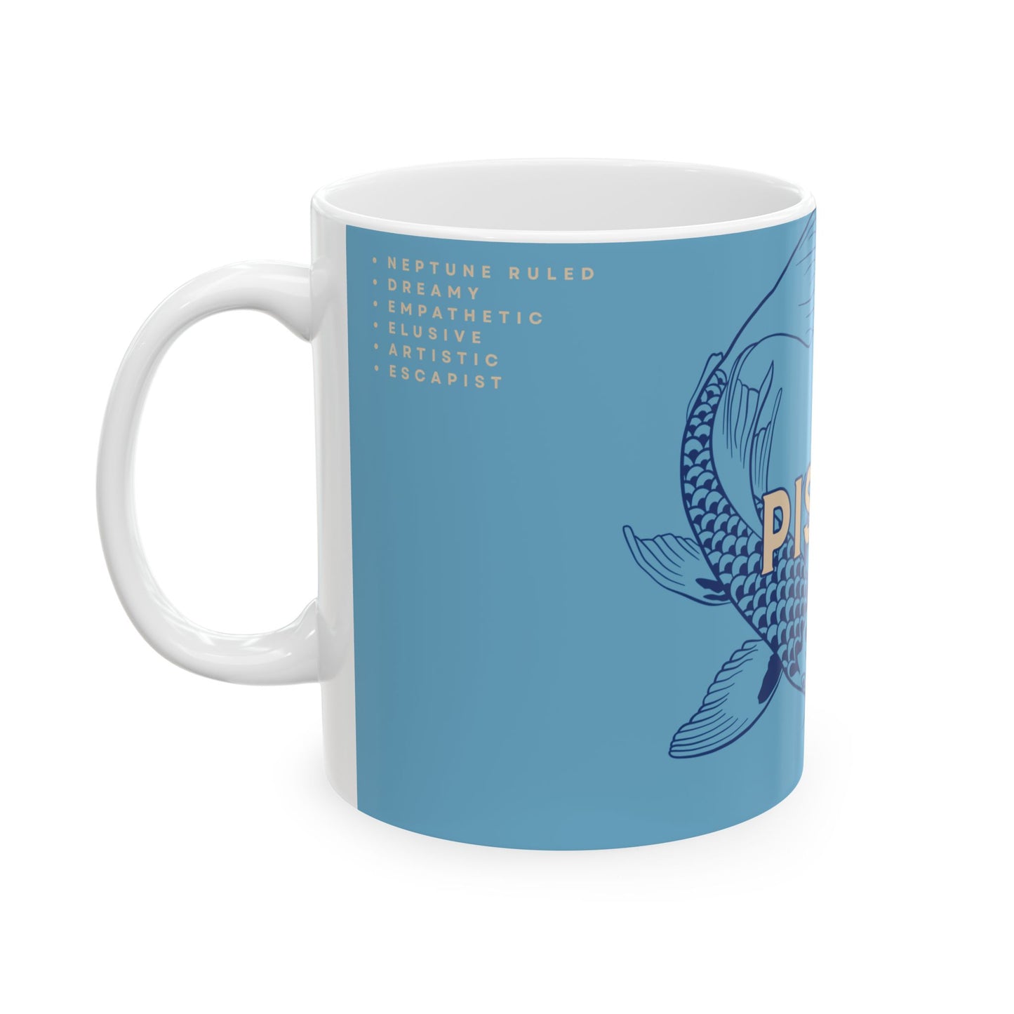 Astrological Wheel PISCES Mug, Birthday Gift