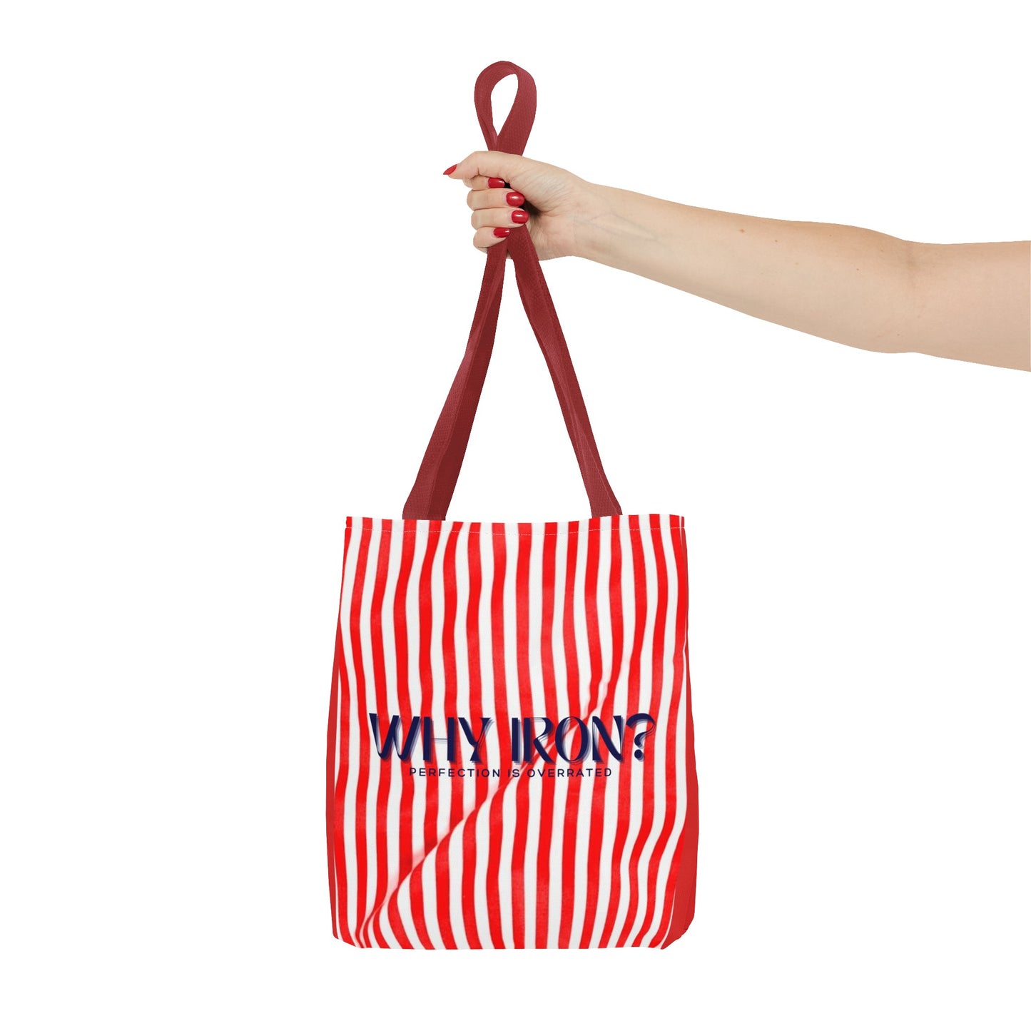 Humourous Preppy Tote Bag - "Why Iron" Bag