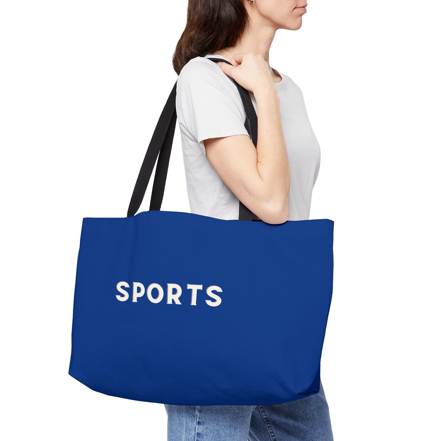 Oversized Tote Bag for SPORTS Moms, Royal Blue