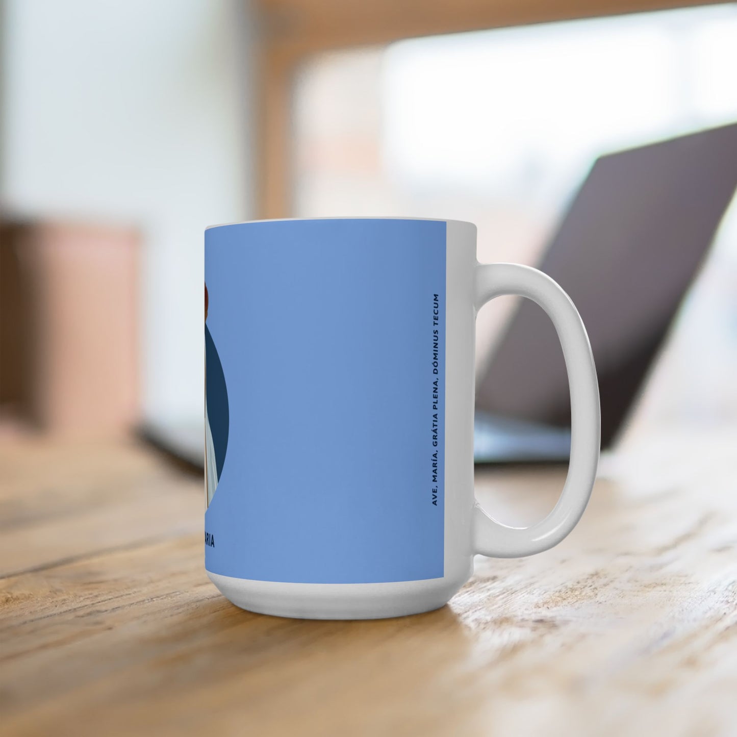 Sancta Maria Ceramic Mug — Blessed Virgin Mary Prayer Coffee Cup (11oz, 15oz)