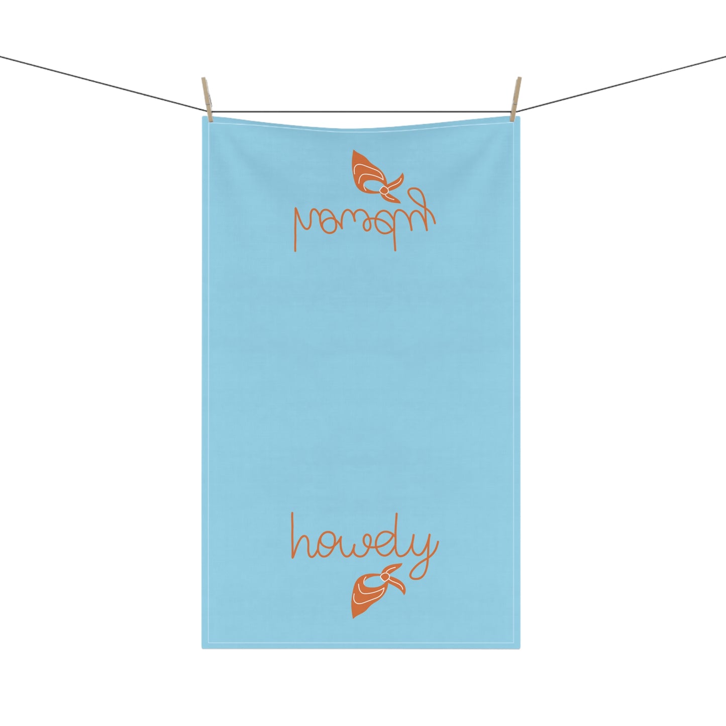 Cotton "Howdy" Kitchen Towel, Sky Blue