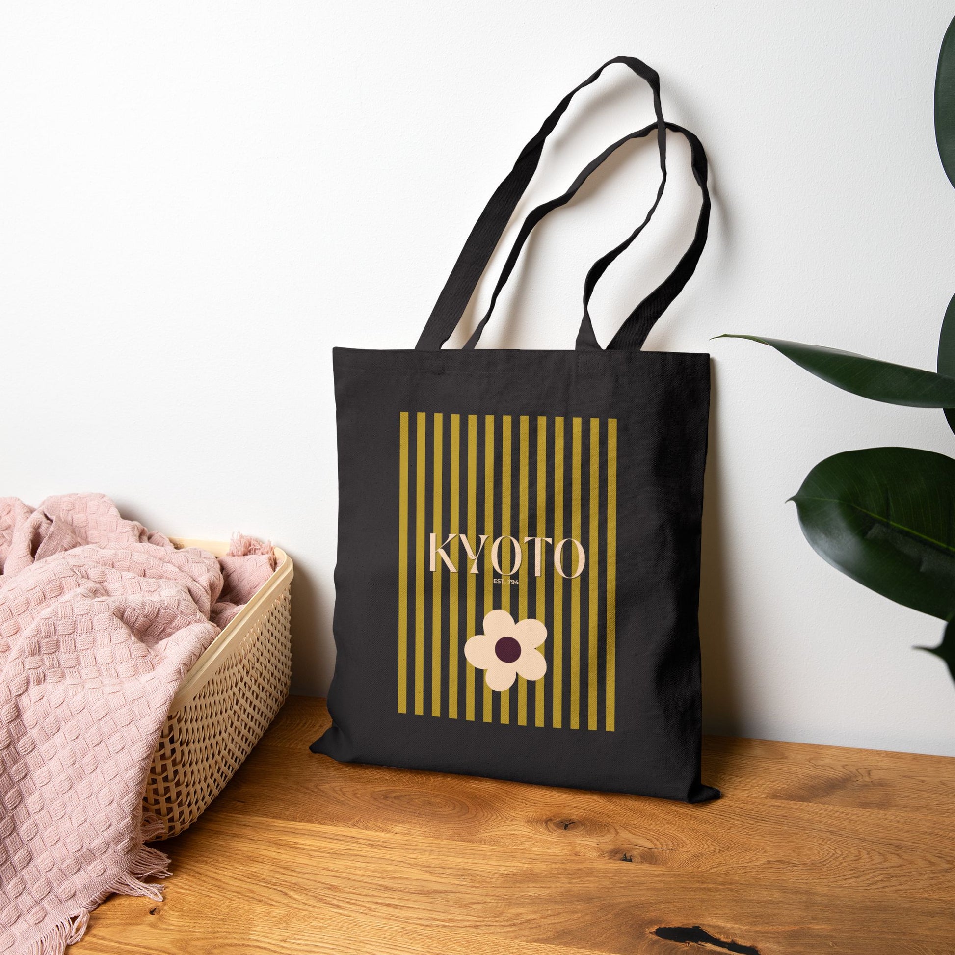 KYOTO City Canvas Tote, Black