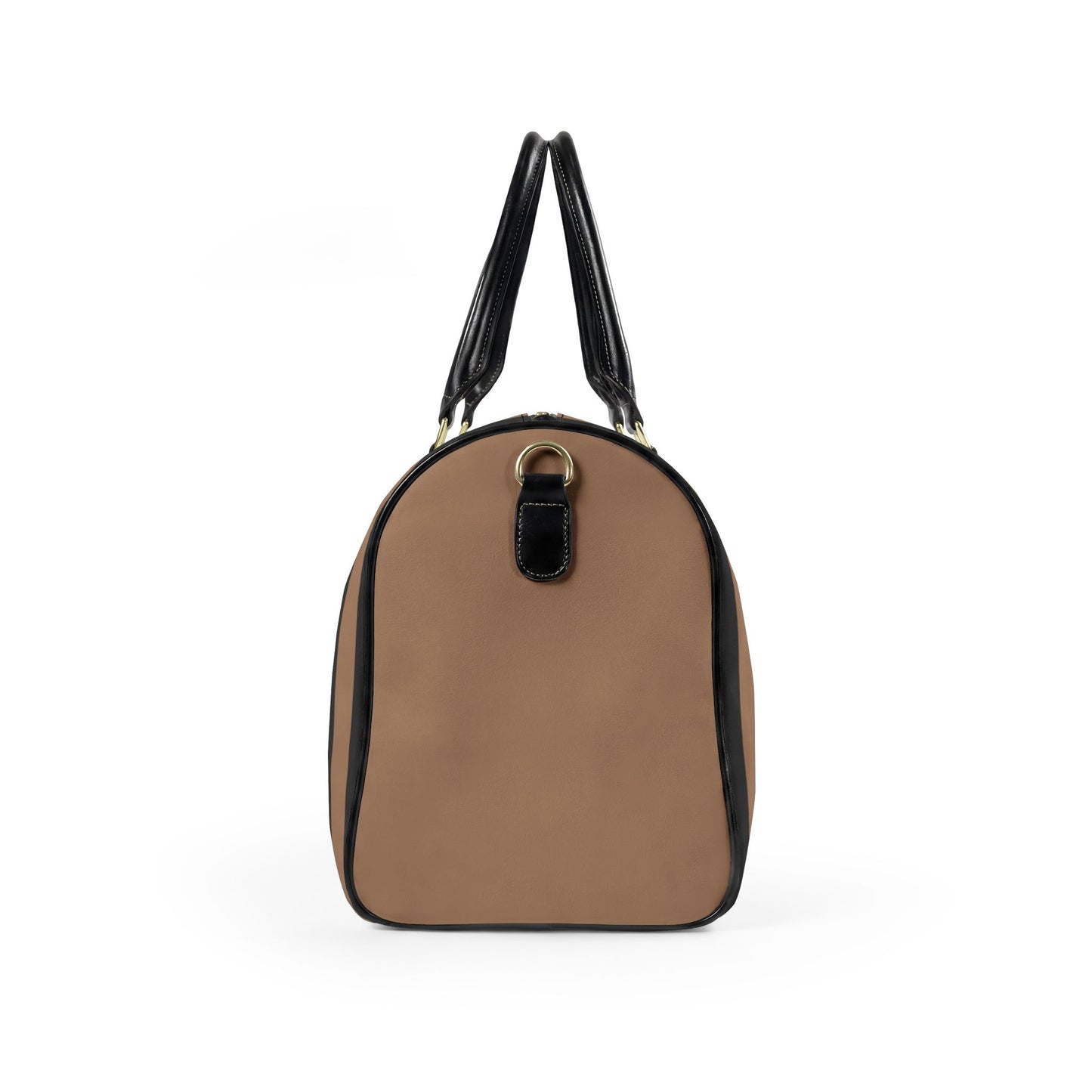 Out of Office Striped Leather Travel Bag, BROWN — Weekend Duffel for Getaways