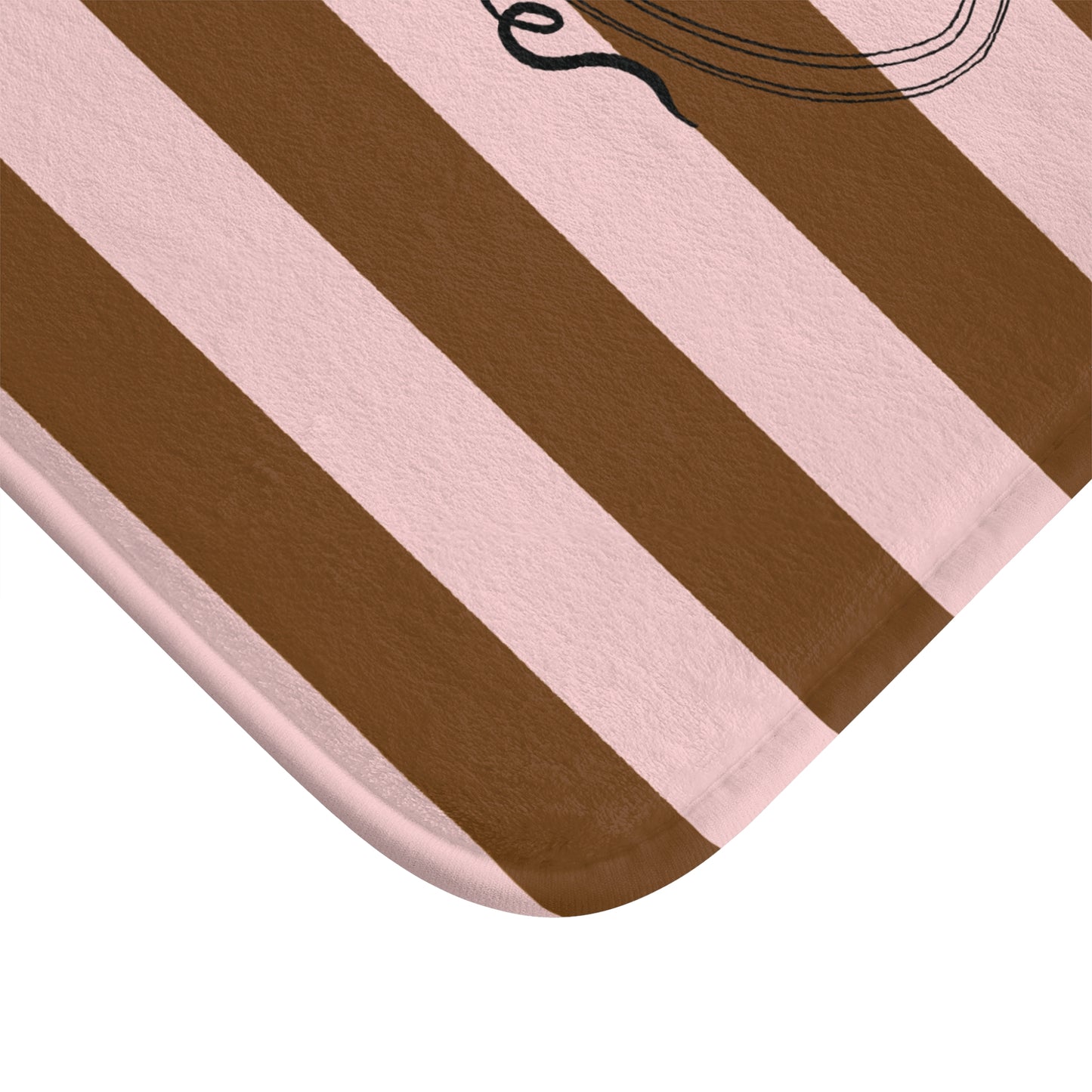 Striped 'Ooh La La' Bath Mat — Pink & Brown Decorative Bathroom Rug