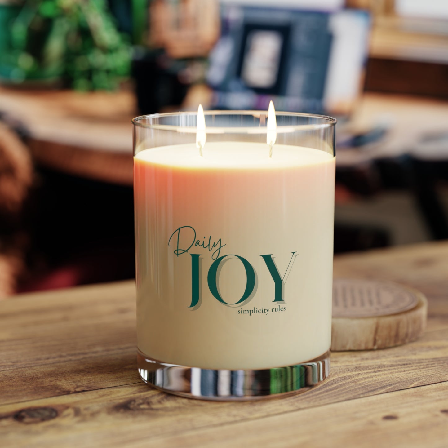 Holiday Scented Candle - Daily JOY Aromatherapy 11 oz Candle, Green