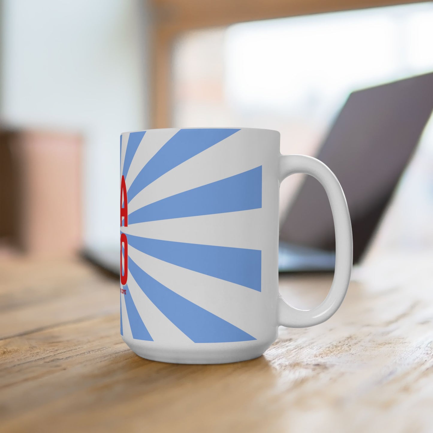 USA 250 Ceramic Mug, Ice Blue — Red & Blue Patriotic Coffee Cup