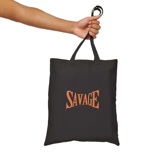 Sleek Black Canvas Tote - SAVAGE 