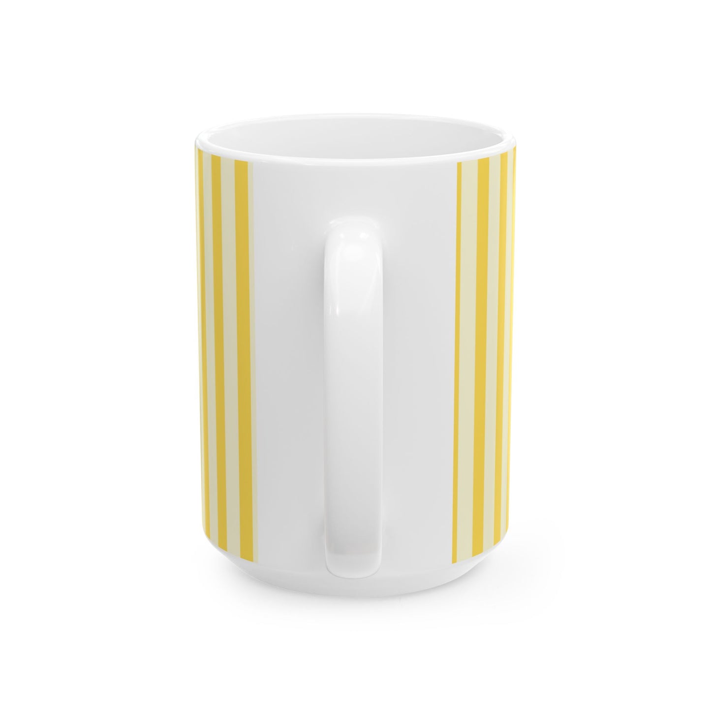 Smiley Face YELLOW Stripe Ceramic Mug – "Have a Good Day" Coffee Cup