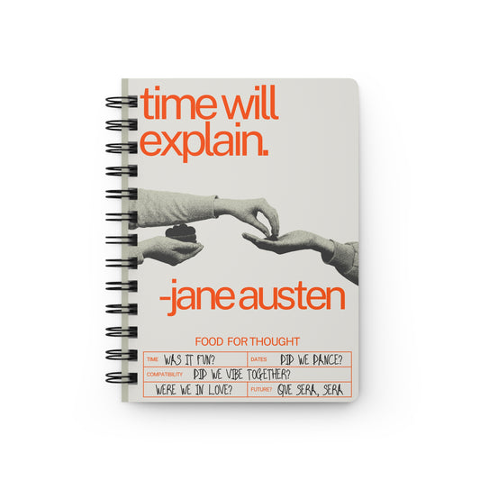 Jane Austen Quote Reflective Journal, Spiral Notebook