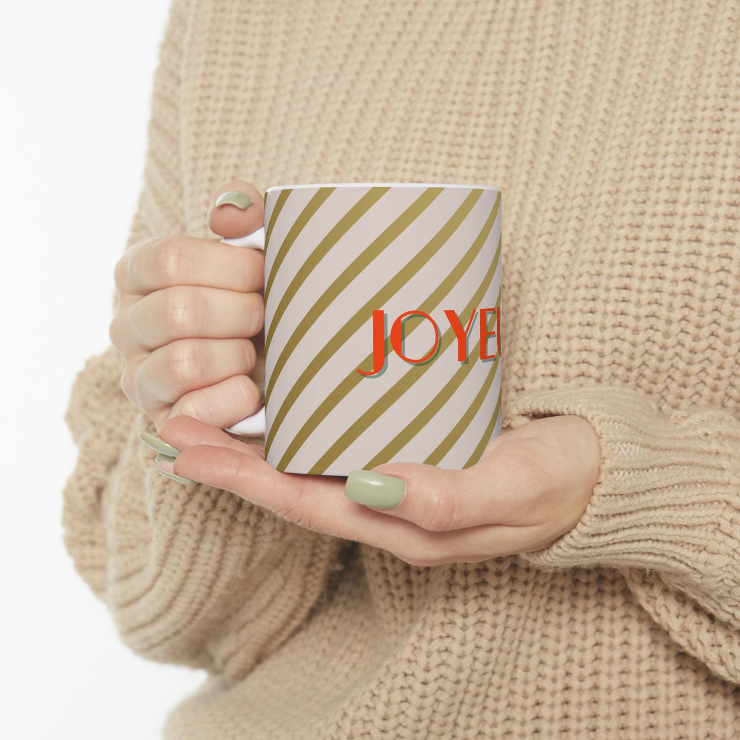 Festive "Joyeux Noel" Christmas Cup, French Preppy