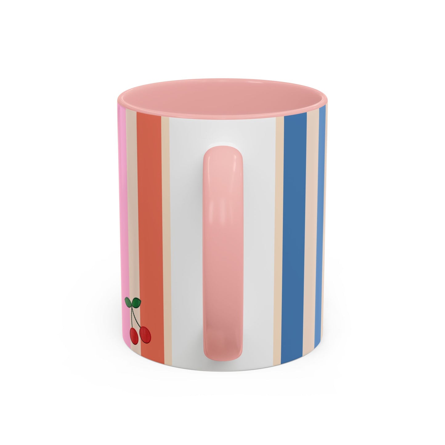Colorful Striped Accent Coffee Mug, BLUE  – 'Joie de Vivre'