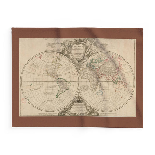 Vintage World Map Throw Blanket 