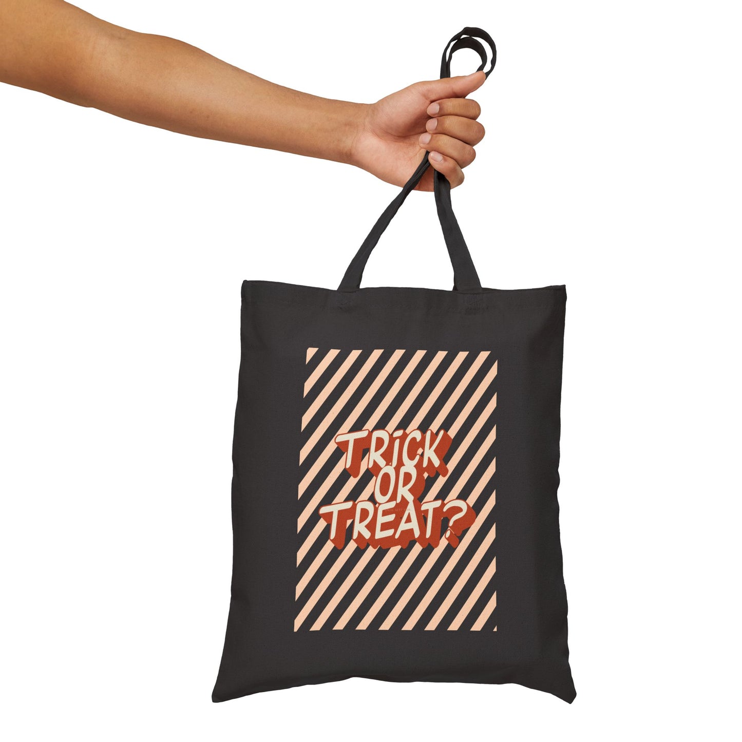 Trick Or Treat? Halloween Stripe Cotton Tote Bag