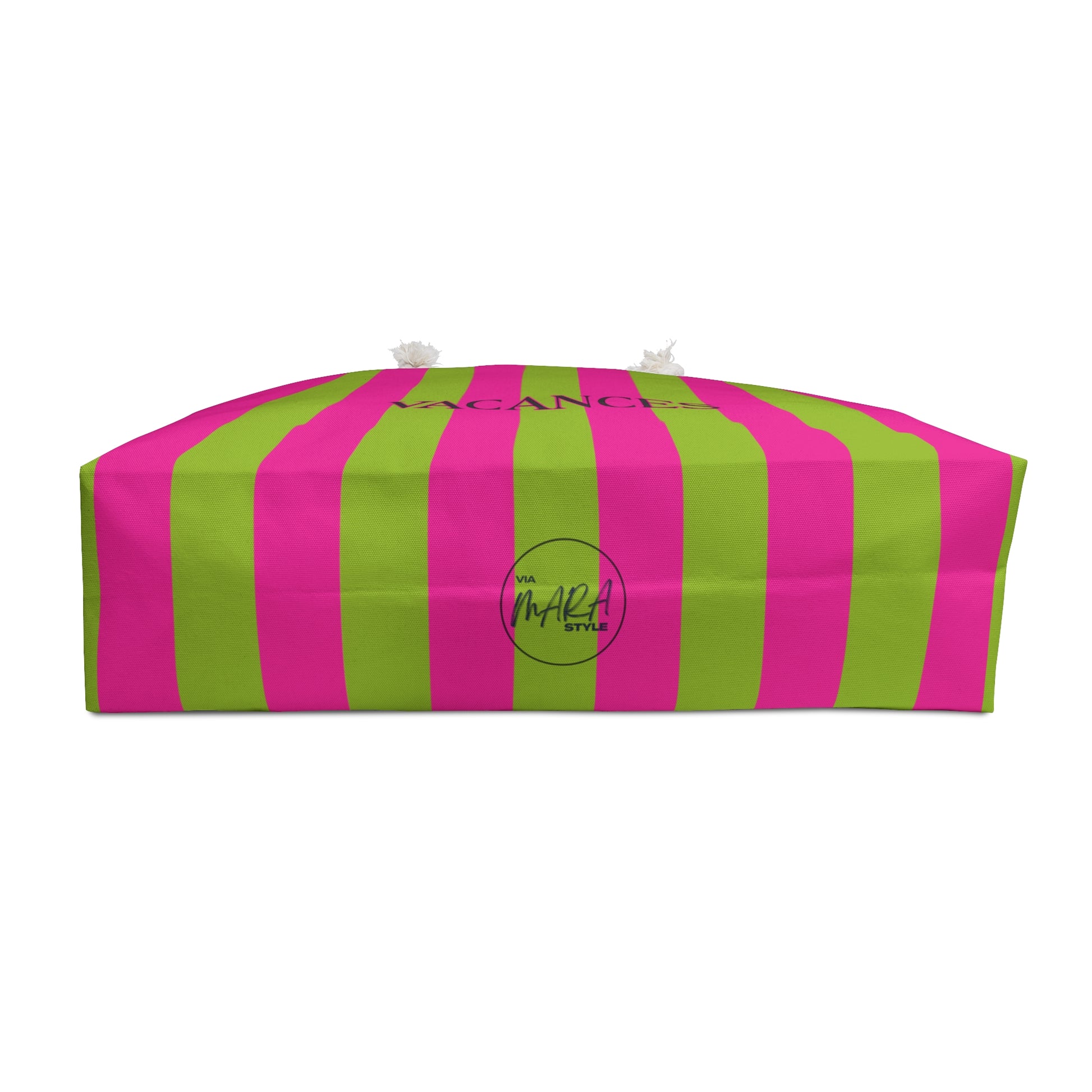 Magenta and Green Stripped Vacation tote