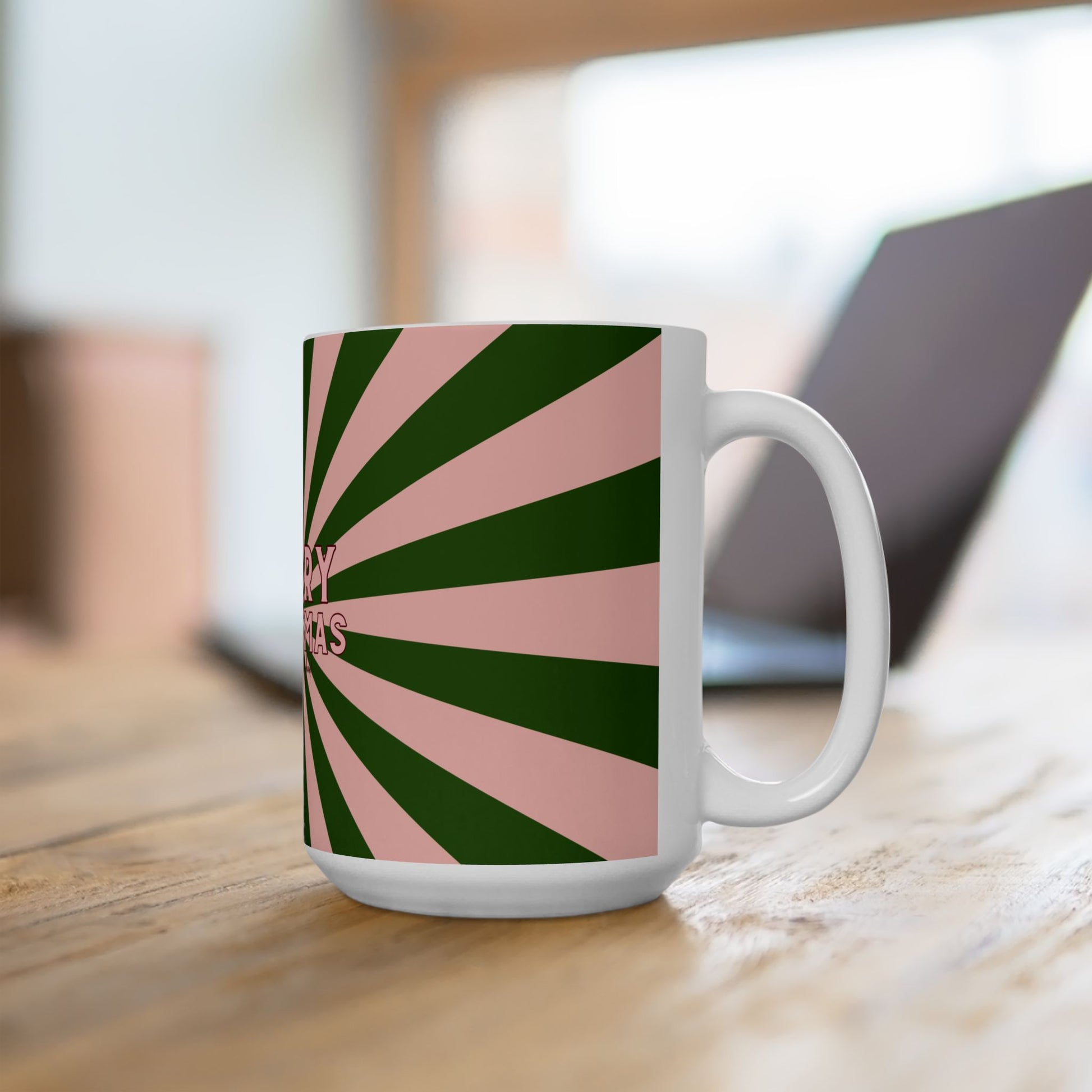 Christmas Peppermint Mug, Pink/Green