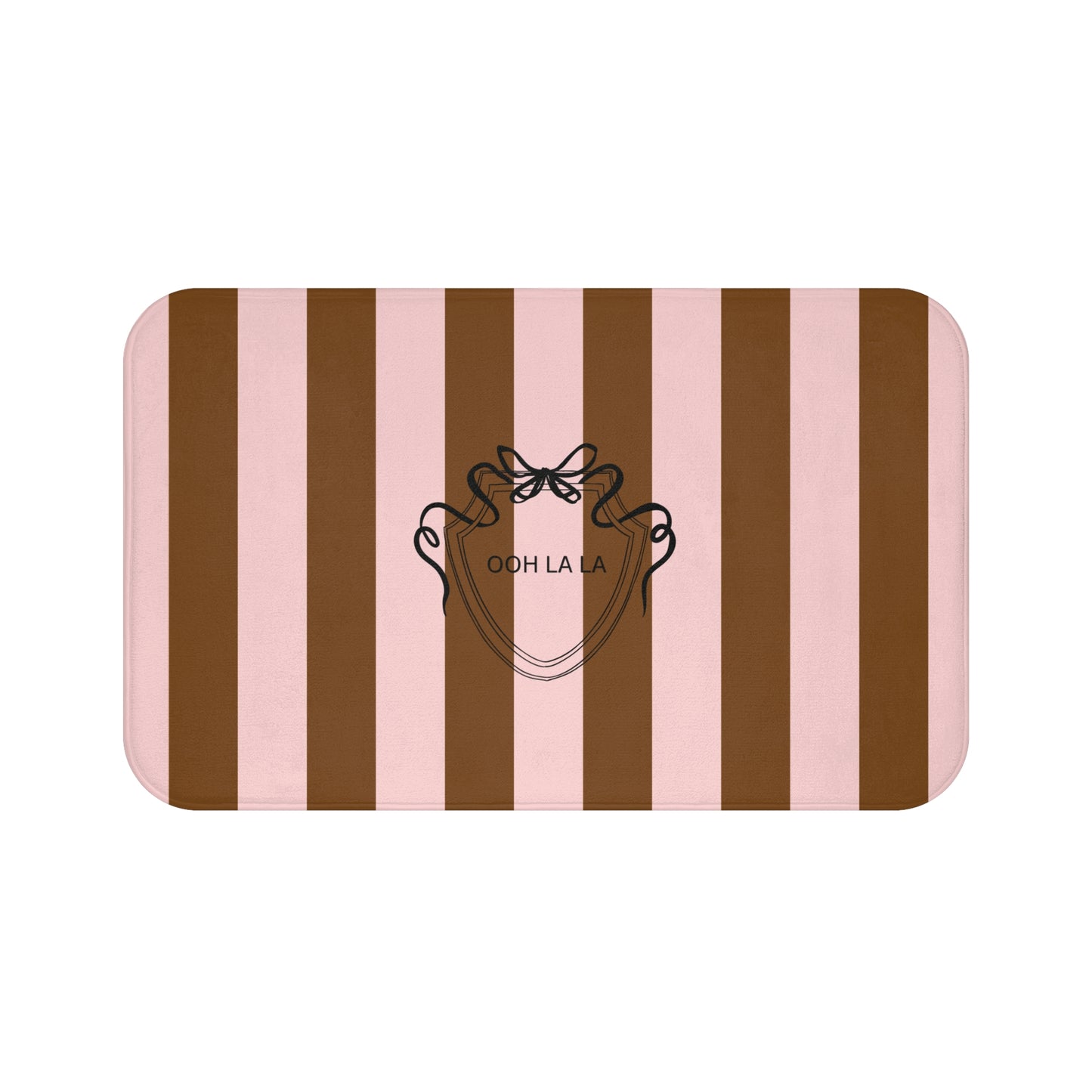 Ooh La La Pink and Brown Striped Bath Mat