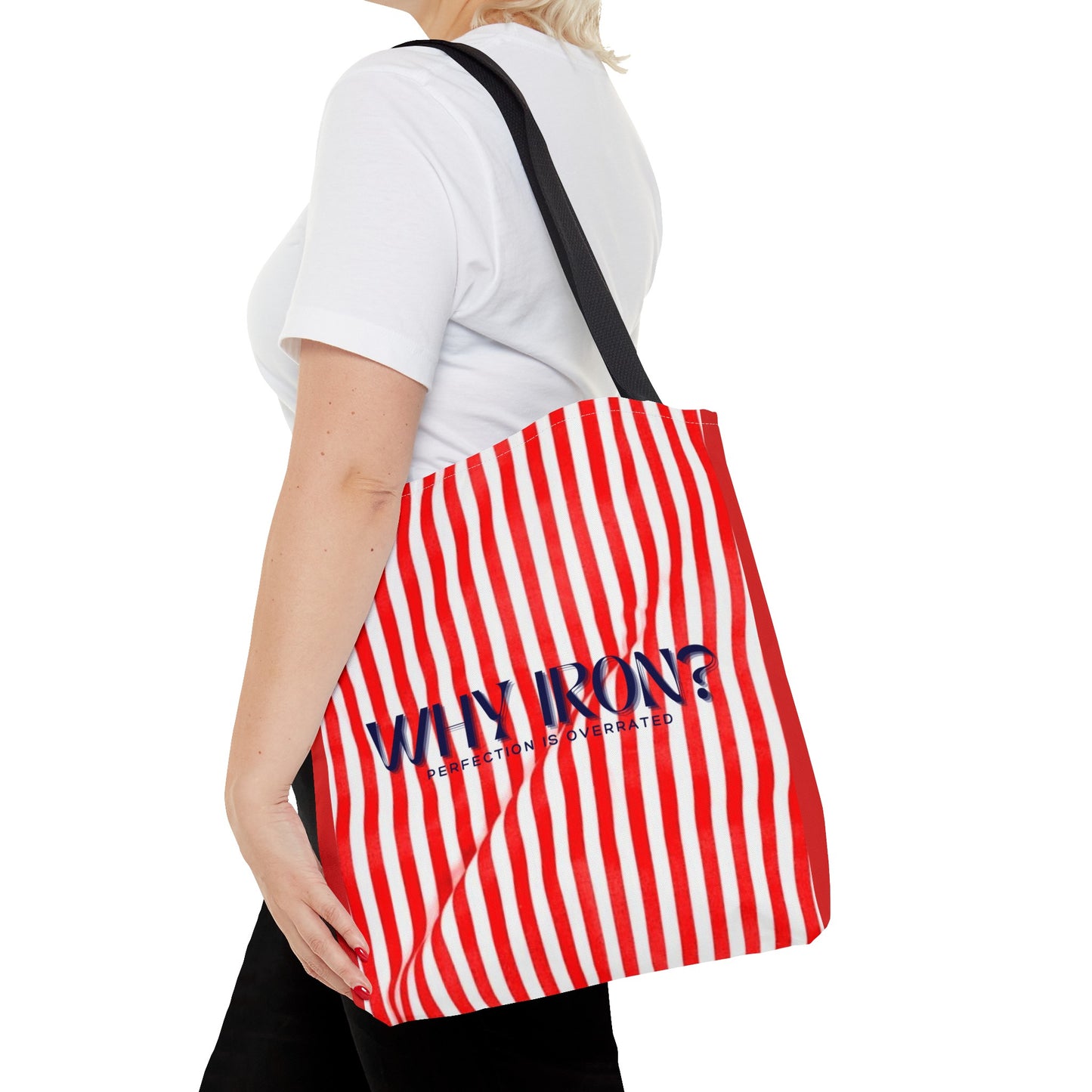 Humourous Preppy Tote Bag - "Why Iron" Bag