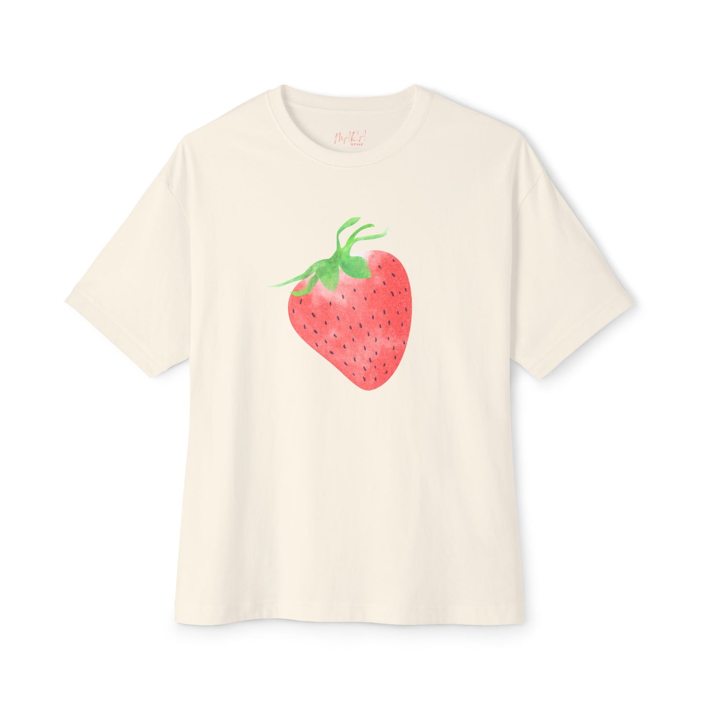 Cute Strawberry Graphic Tee -  Boxy Oversized T-Shirt