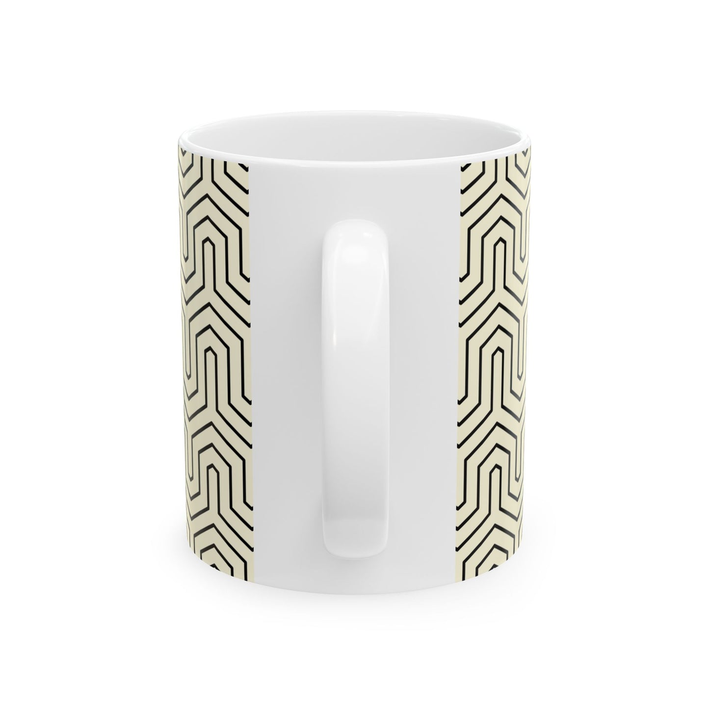Deja Vu - "Living in the Illusion" Ceramic Mug,  Geometric pattern