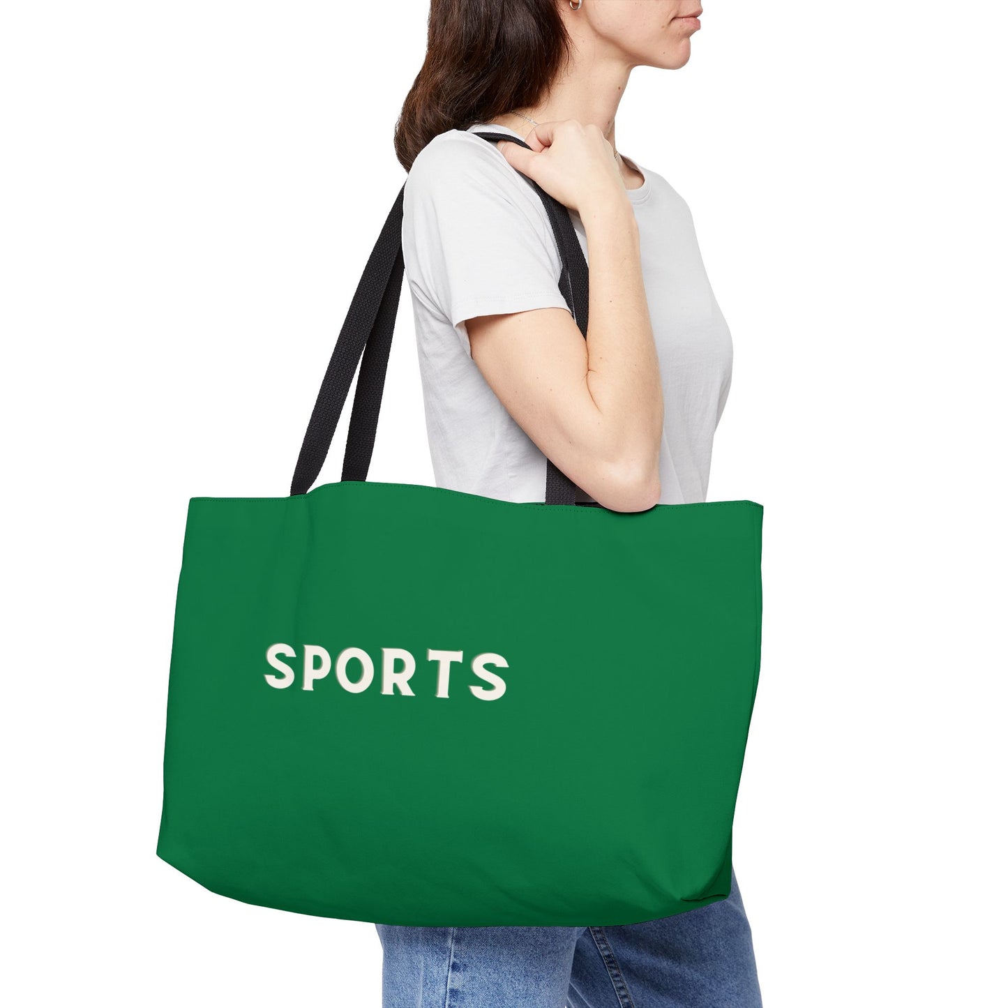 Oversized Tote Bag for SPORTS Moms, Kelly Green