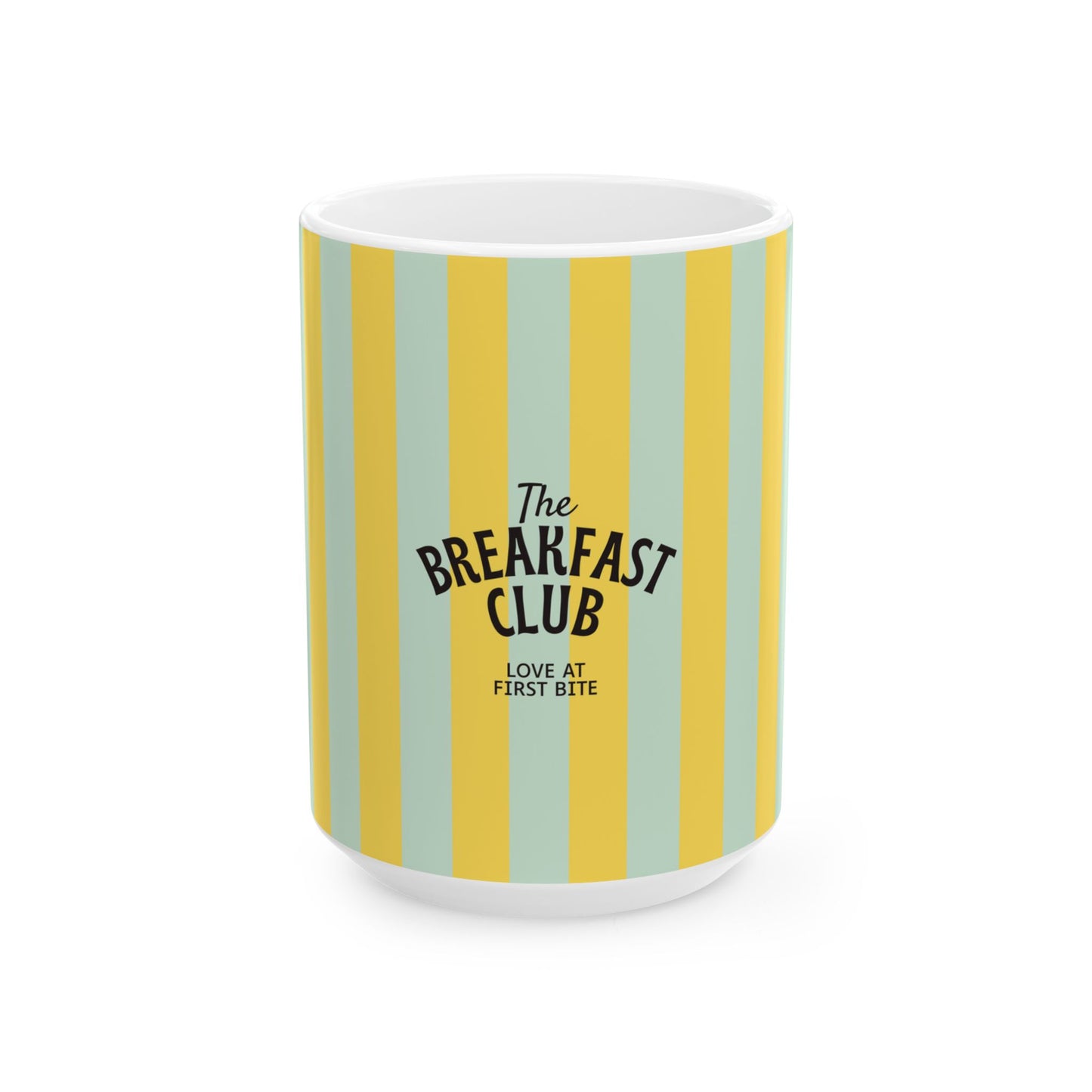 Ceramic Mug — "The Breakfast Club" Yellow Striped Coffee Mug (11oz & 15oz)