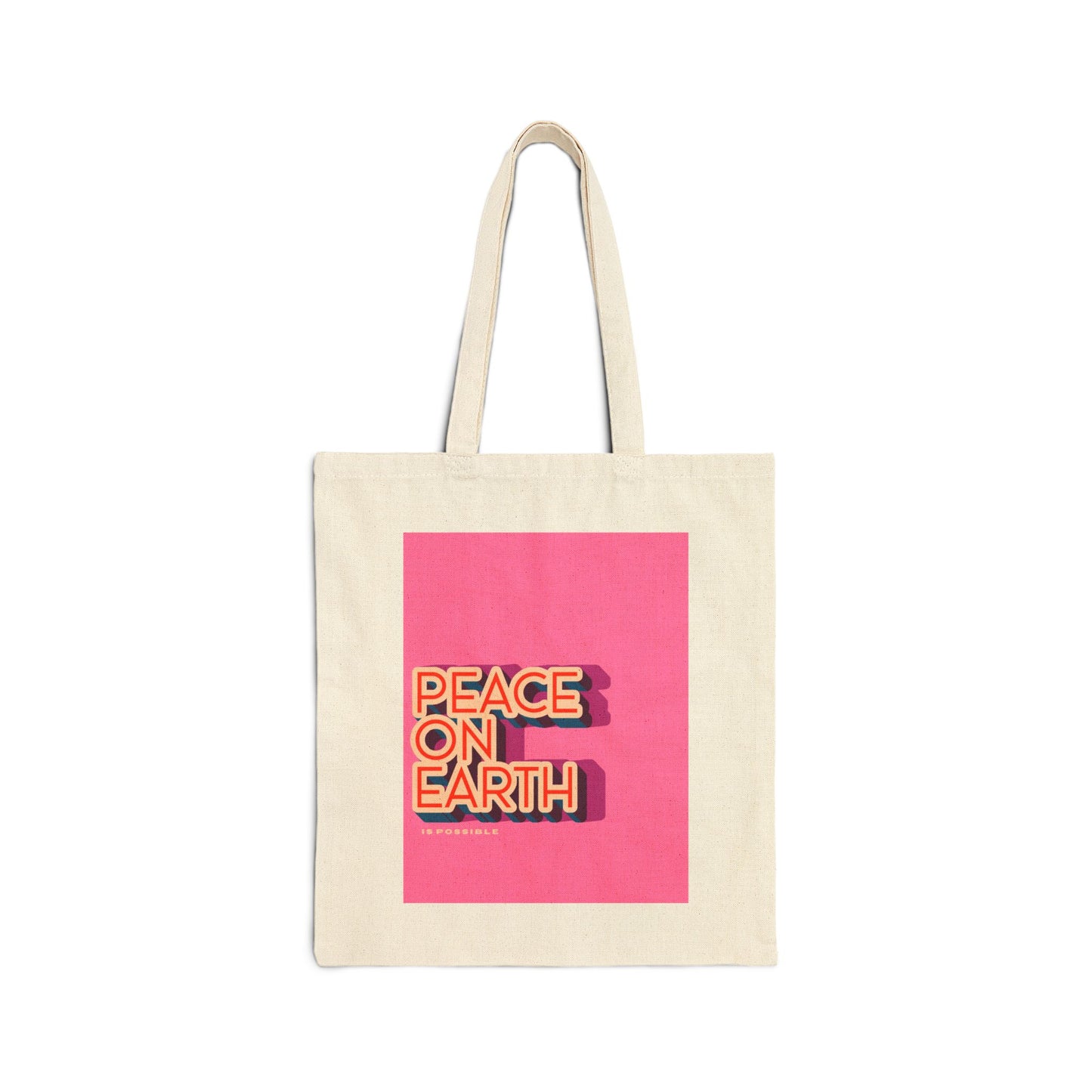 Peace on Earth Pink Tote, Christmas Gift