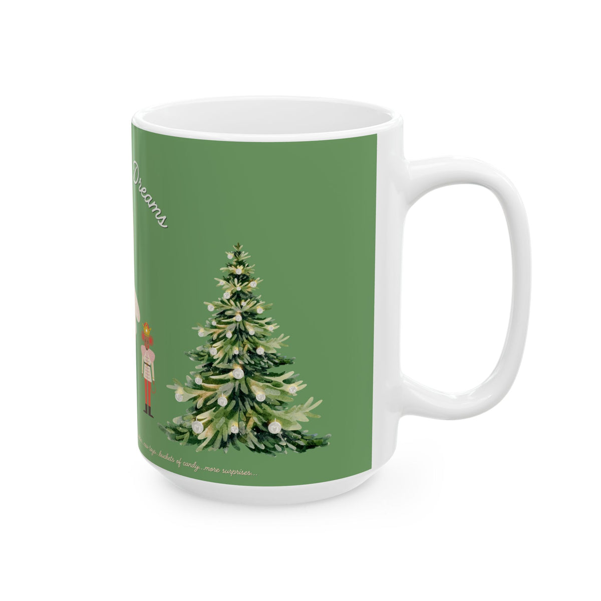 Nutcracker Ballet Mug, Mint Green – 'Sugar Plum Dreams' Holiday Ceramic Coffee Cup (11oz & 15oz)