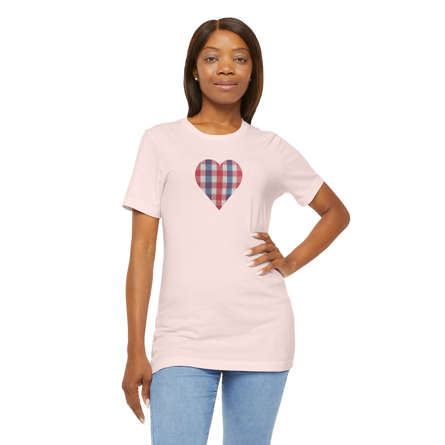 Gingham Heart Ladies Tee, Preppy Basics