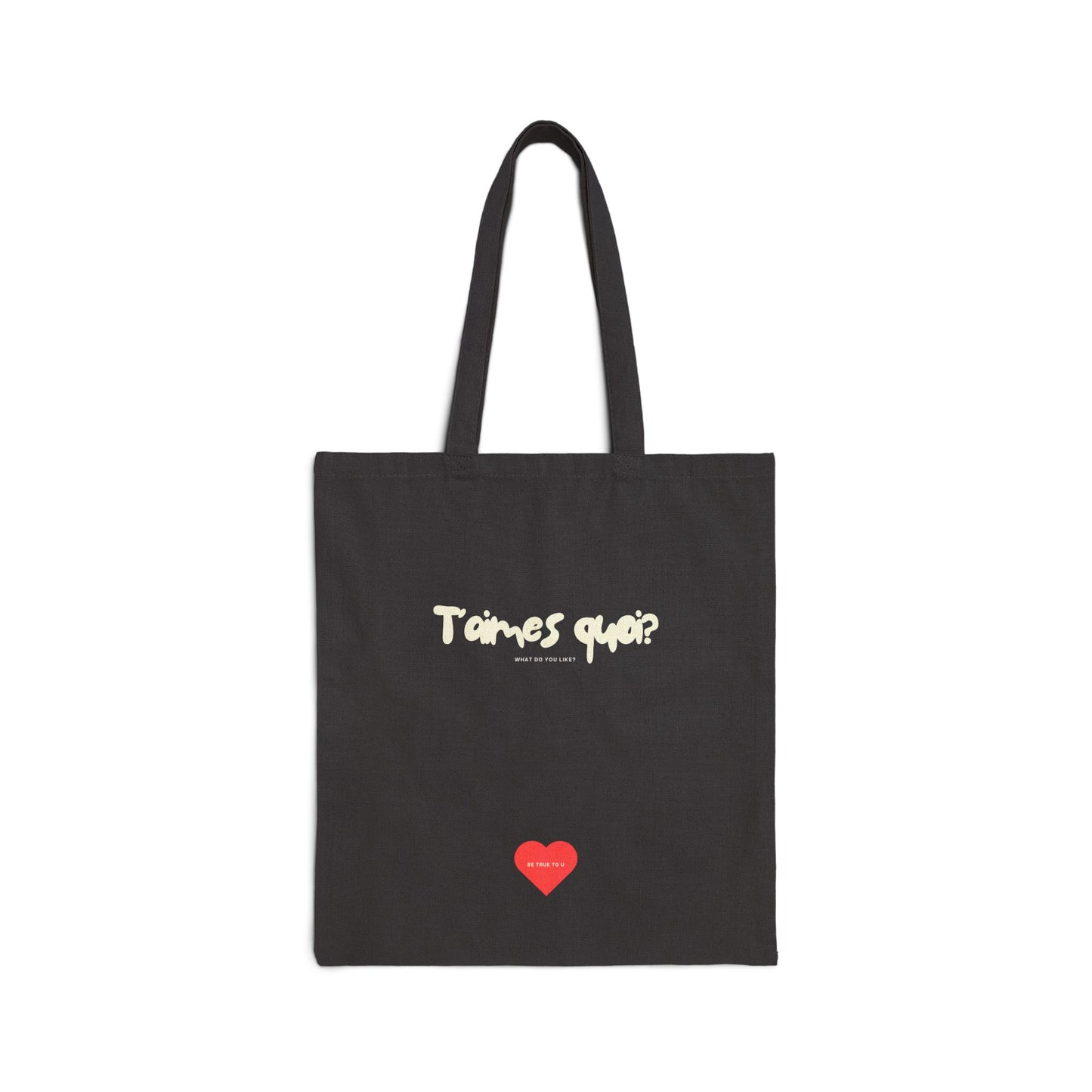 "T'aimes quoi"? Cotton Tote Bag, French Preppy