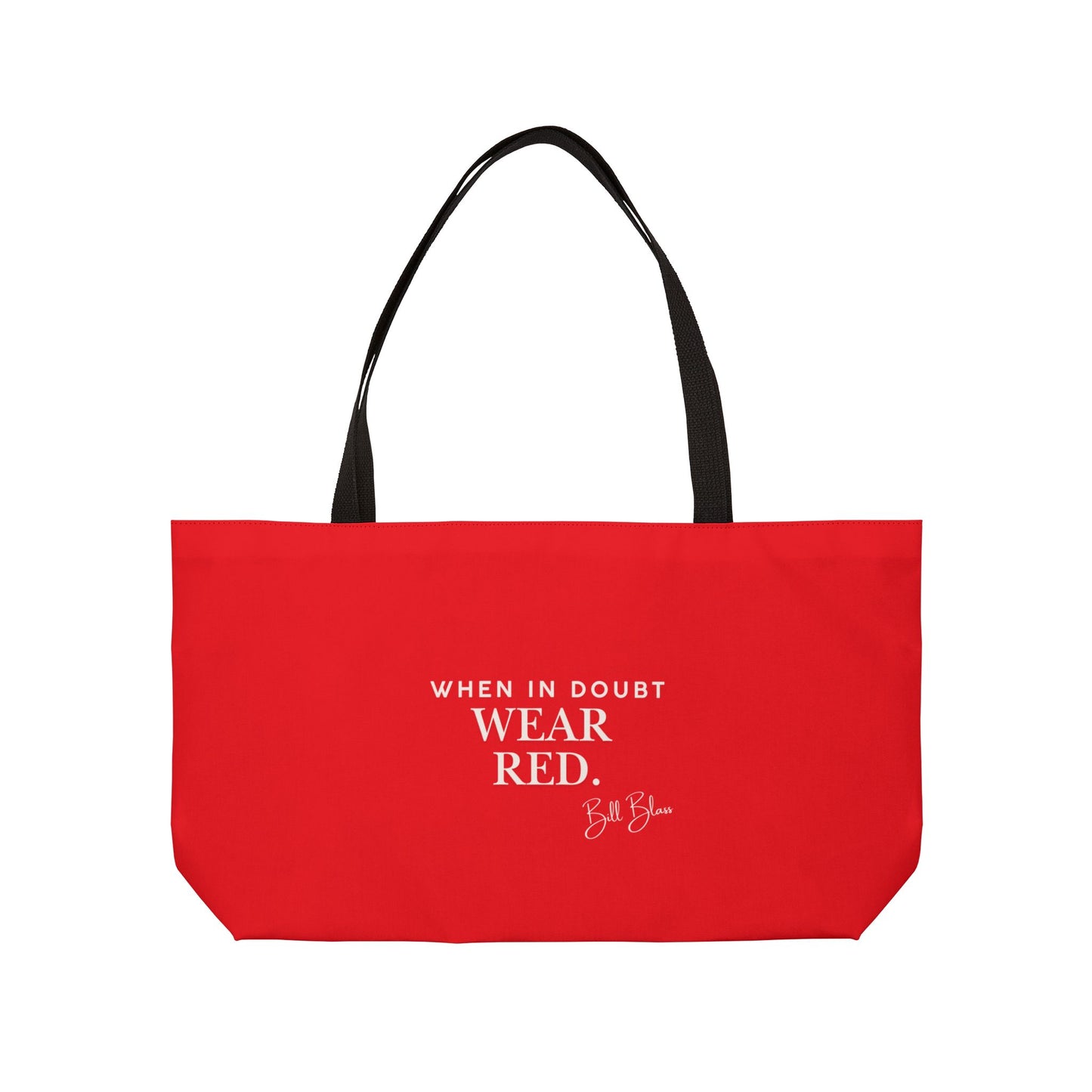 Red Overnight Carryall,  Bill Blass Quote