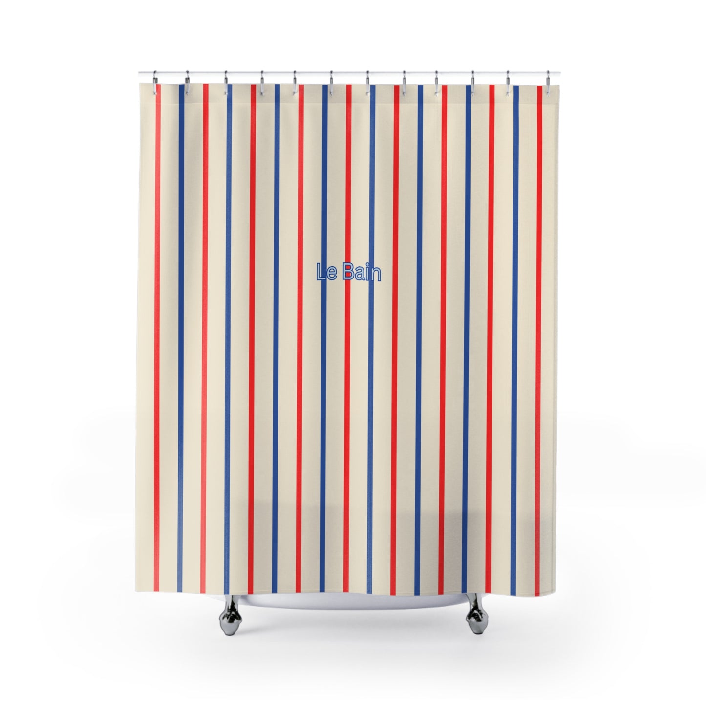  French-Inspired Red & Blue Bathroom Decor