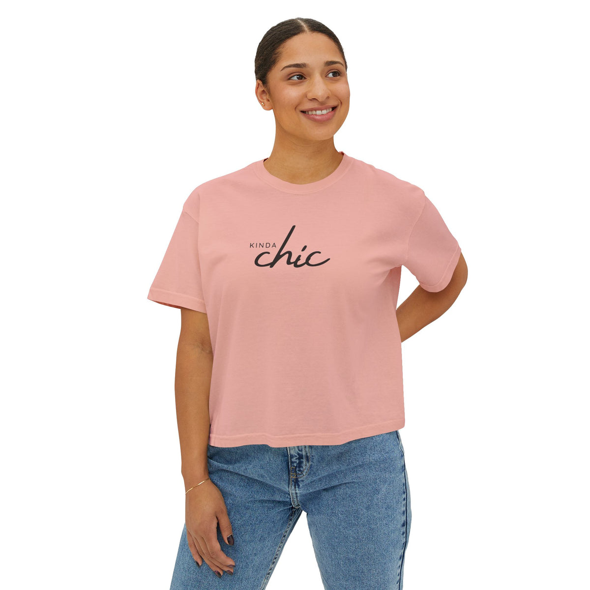 Kinda CHIC Graphic Boxy Tee — Stylish Women's T-Shirt