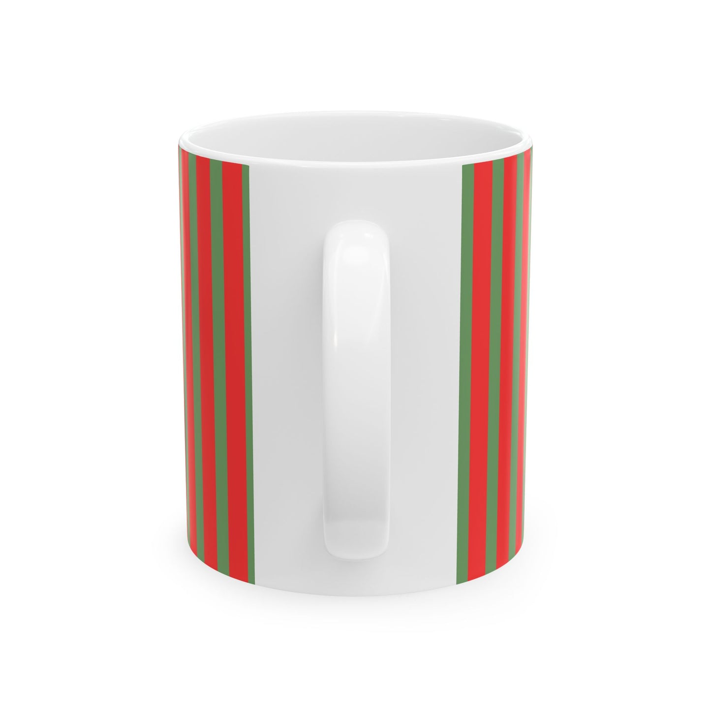 Joyeux Noel Red and Green Stripped Holiday Mug