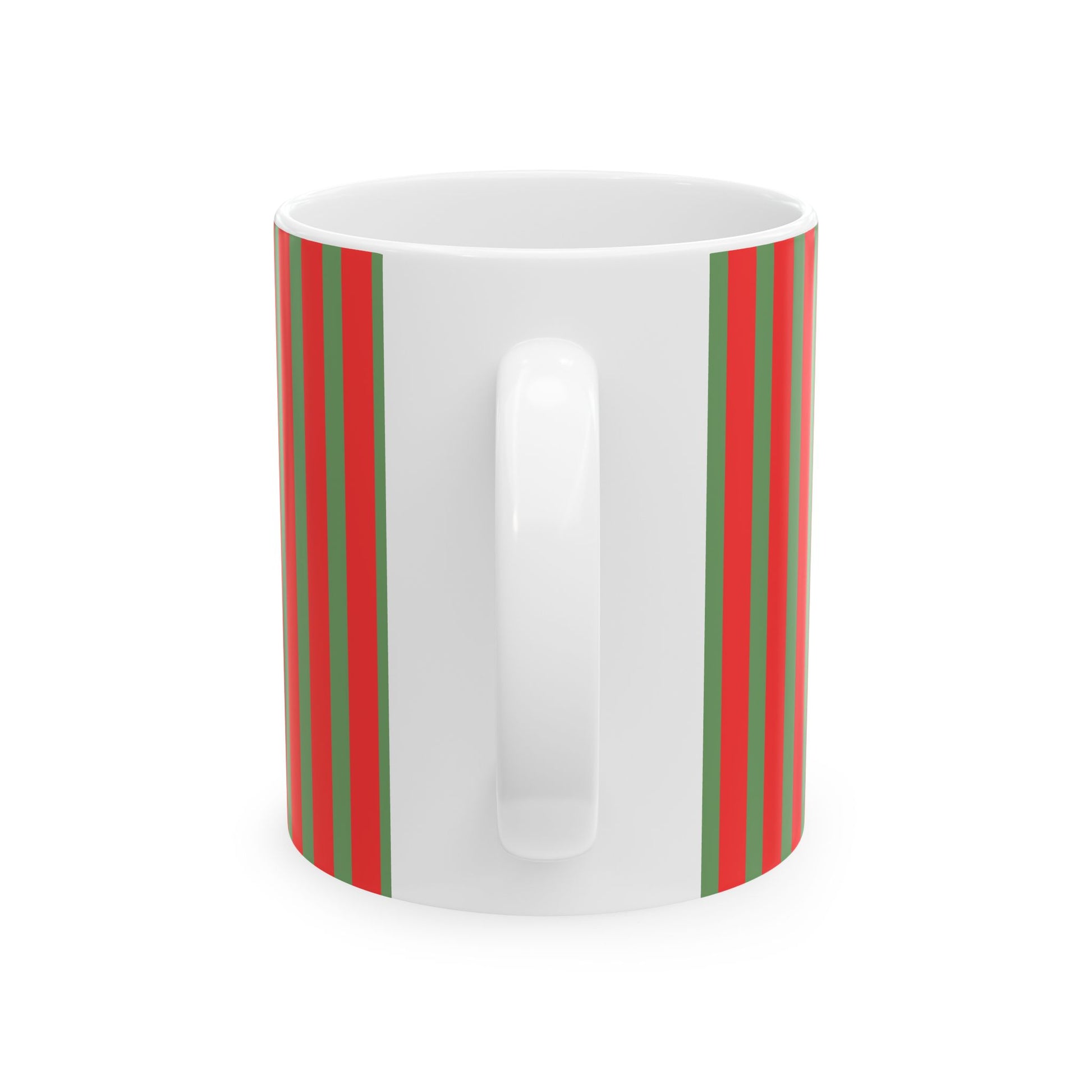 Joyeux Noel Red and Green Stripped Holiday Mug